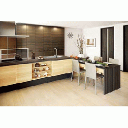 ラフィーナ ネオ(Lafina Neo) ペニンシュラ型 リビングユニット型対面キッチン(笠木カウンター)